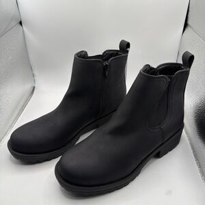 Buffalo David Bitton Anna Chelsea Boots Women's Black Leather Side Zip - 9